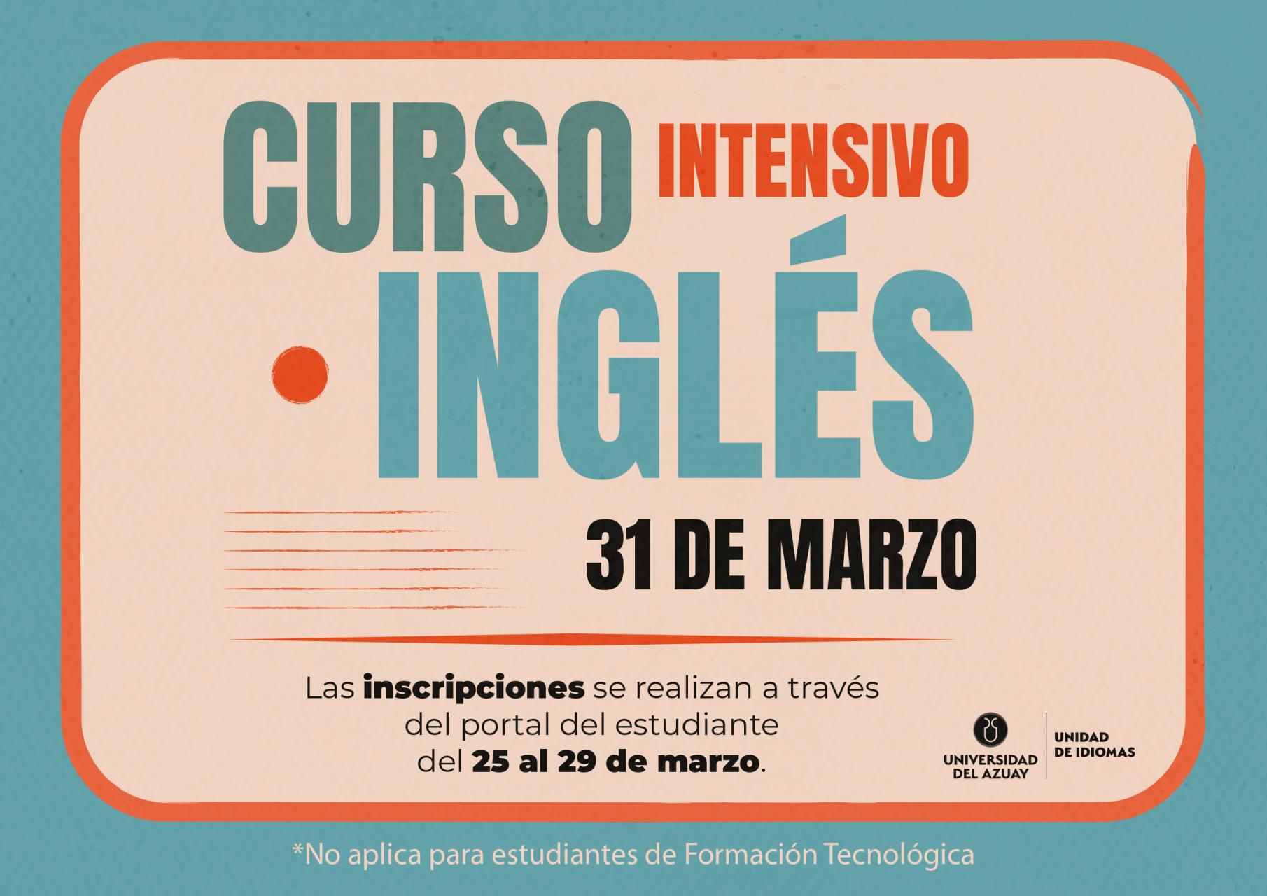 Curso intensivo de inglés para estudiantes y personal externo (período marzo - junio 2026)